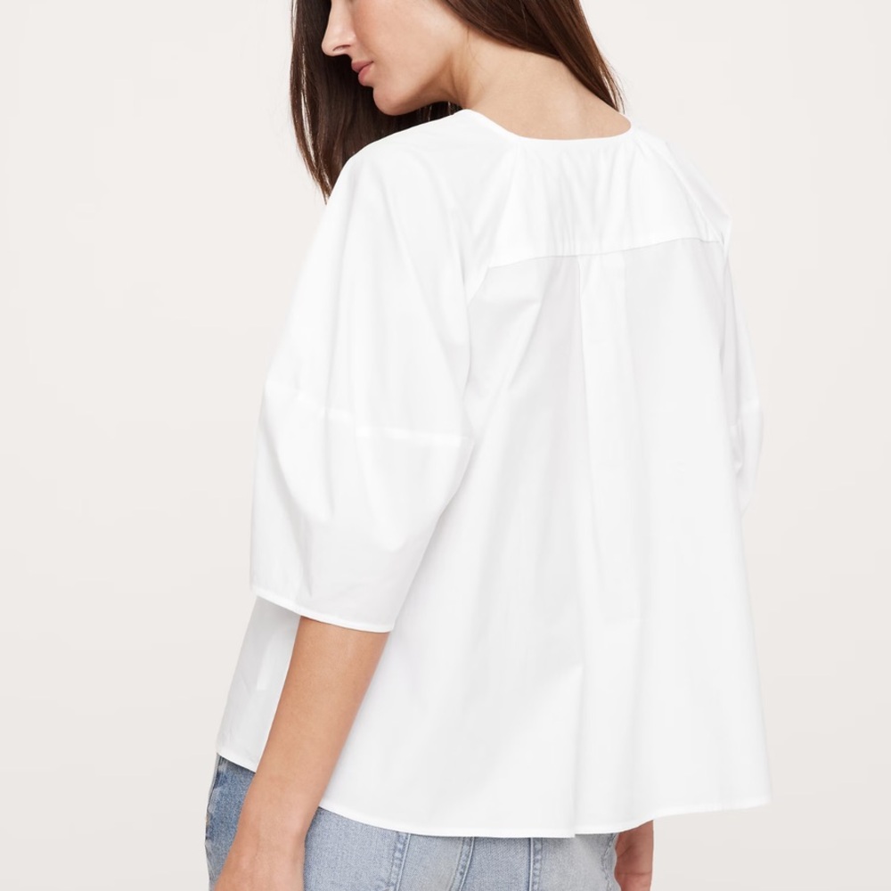 Banana Republic Cotton Poplin Cinch-Waist Top - Picture 3 of 6